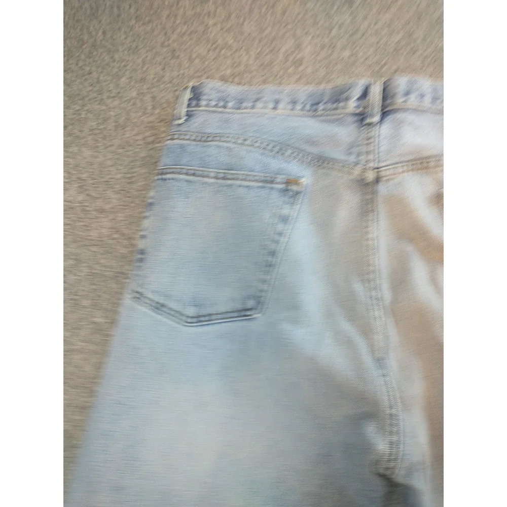 Levi Strauss Signature Mens Regular Fit Light Wash Distressed Star Jeans 40x26